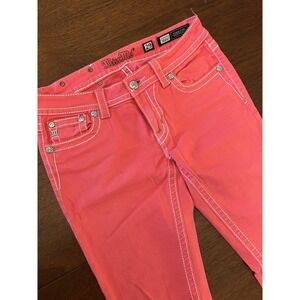 Miss Me Jeans Womens 29 Pink Skinny Stretch Denim Rhinestone Pocket JP5769S4